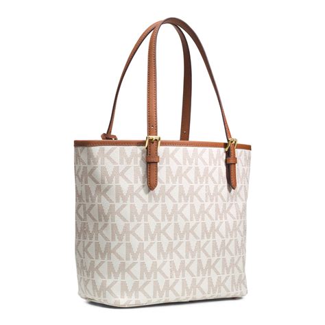 michael kors jet set travel logo medium tote|Michael Kors travel tote large.